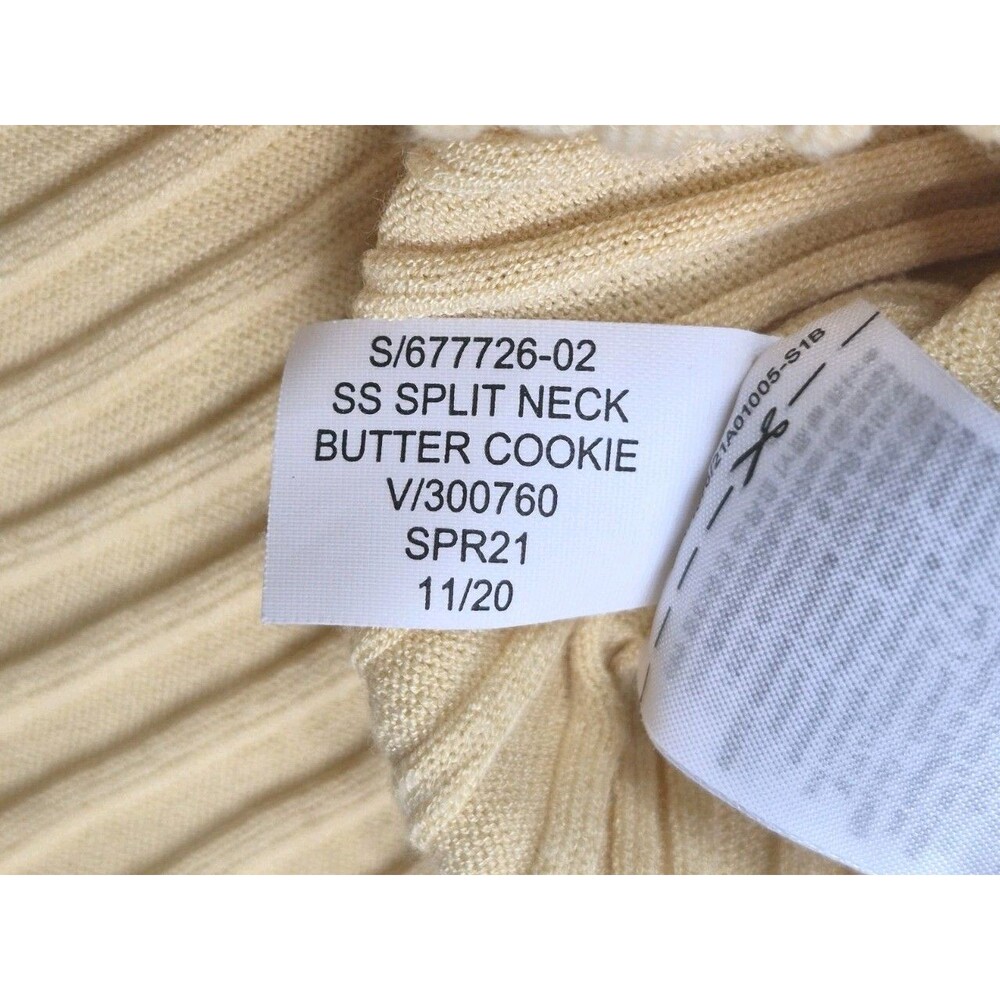 Banana Republic Women Butter Yellow Ribbed Sweater Dress Midi Knit Cotton Medium - Picture 7 of 8